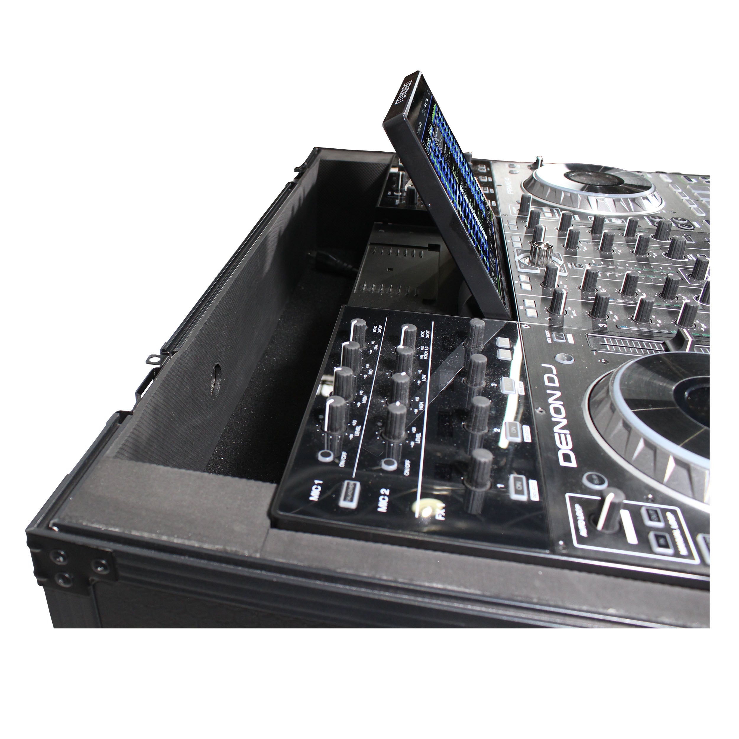 ProX ATA Flight Case For Pioneer PRIME 4 MK2 DJ Controller with 1U Rack Space and Wheels