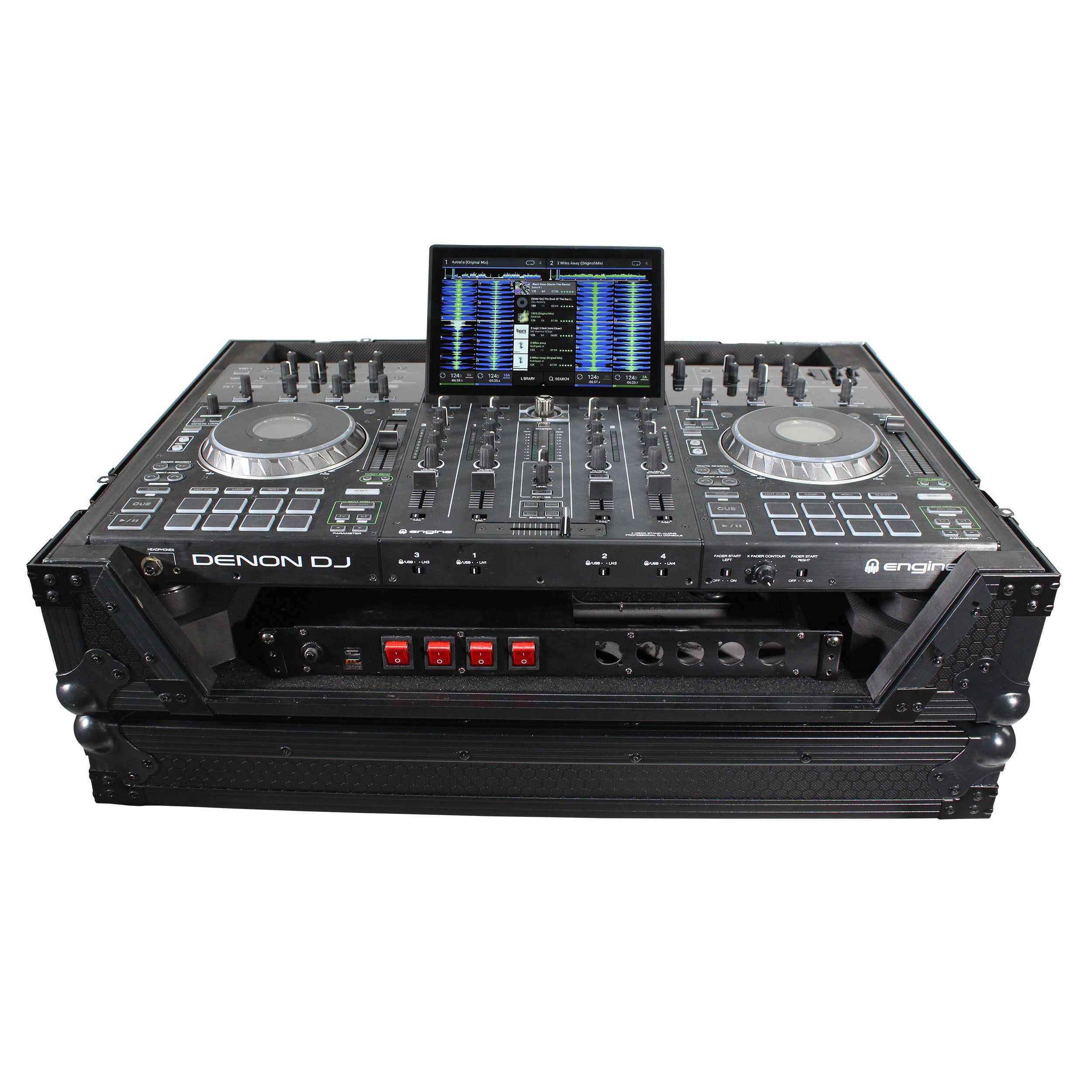 ProX ATA Flight Case For Pioneer PRIME 4 MK2 DJ Controller with 1U Rack Space and Wheels