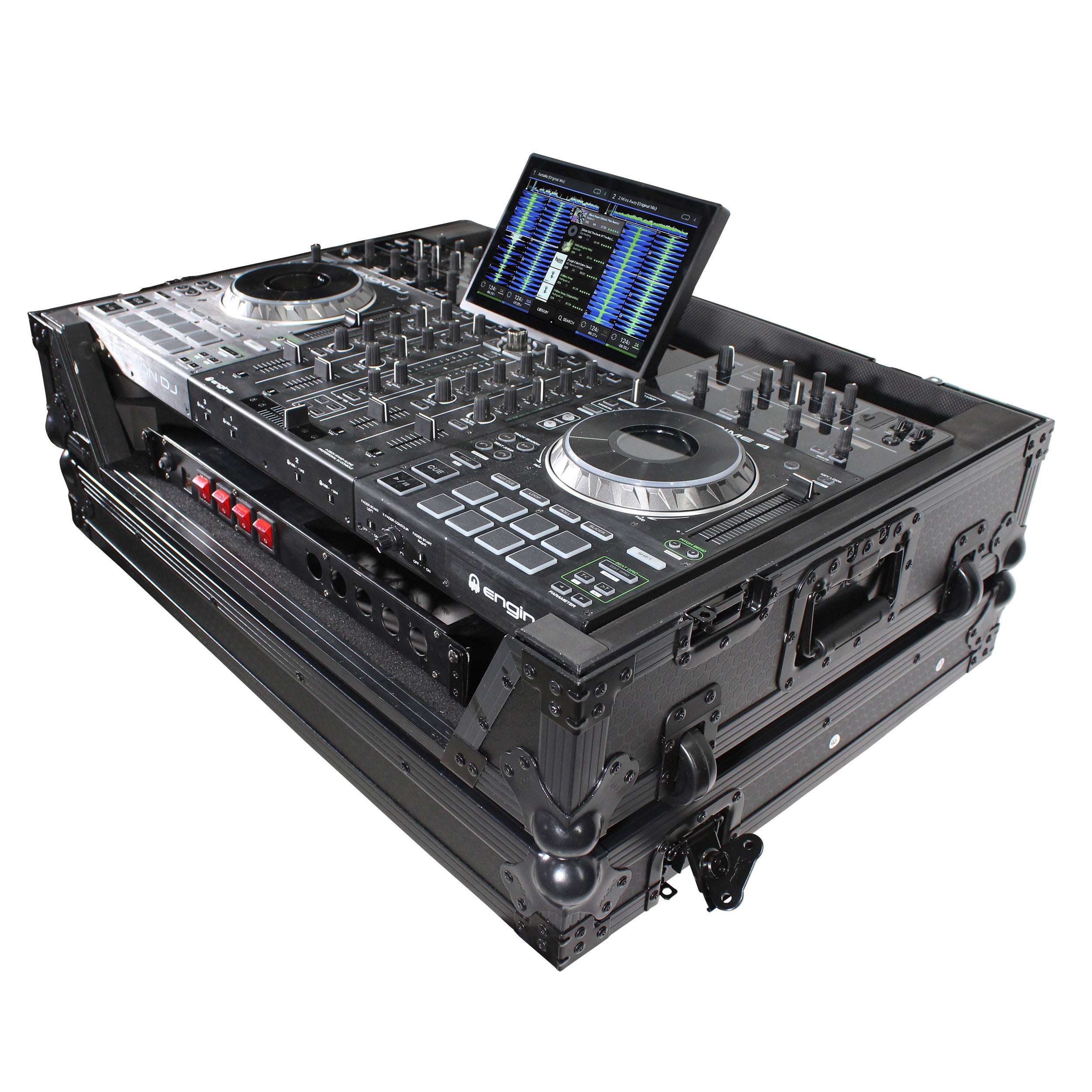 ProX ATA Flight Case For Pioneer PRIME 4 MK2 DJ Controller with 1U Rack Space and Wheels