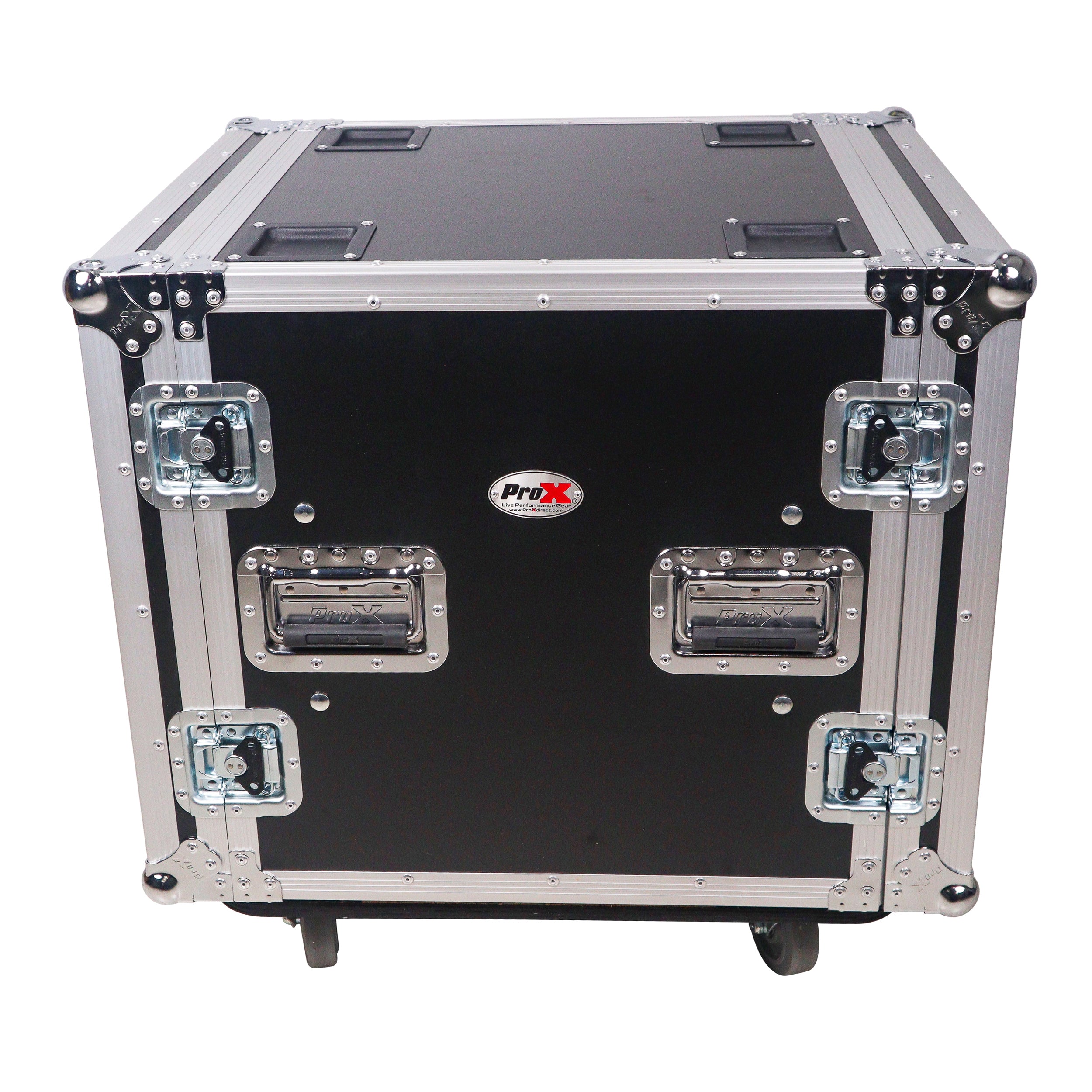 ProX ATA Style 10U Space Shockproof Amp Rack Mount Case 20 inch Depth with Caster Wheels