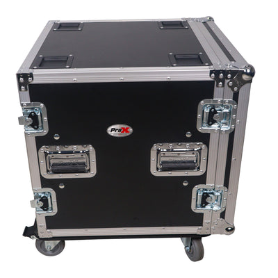 ProX ATA Style 10U Space Shockproof Amp Rack Mount Case 20 inch Depth with Caster Wheels