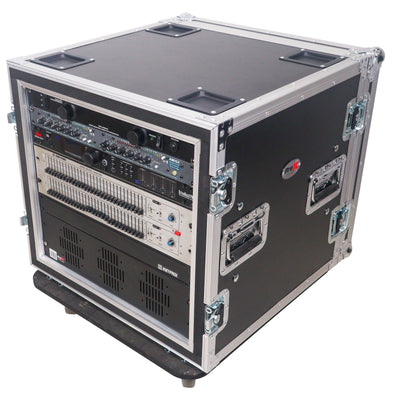 ProX ATA Style 10U Space Shockproof Amp Rack Mount Case 20 inch Depth with Caster Wheels