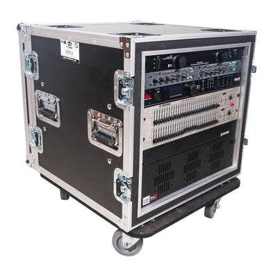 ProX ATA Style 10U Space Shockproof Amp Rack Mount Case 20 inch Depth with Caster Wheels