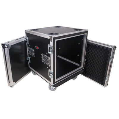 ProX ATA Style 10U Space Shockproof Amp Rack Mount Case 20 inch Depth with Caster Wheels