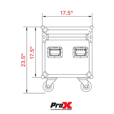 ProX ATA Utility Flight Travel Heavy-Duty Storage Road Case with 4" in casters – 18"x18"x18' Exterior