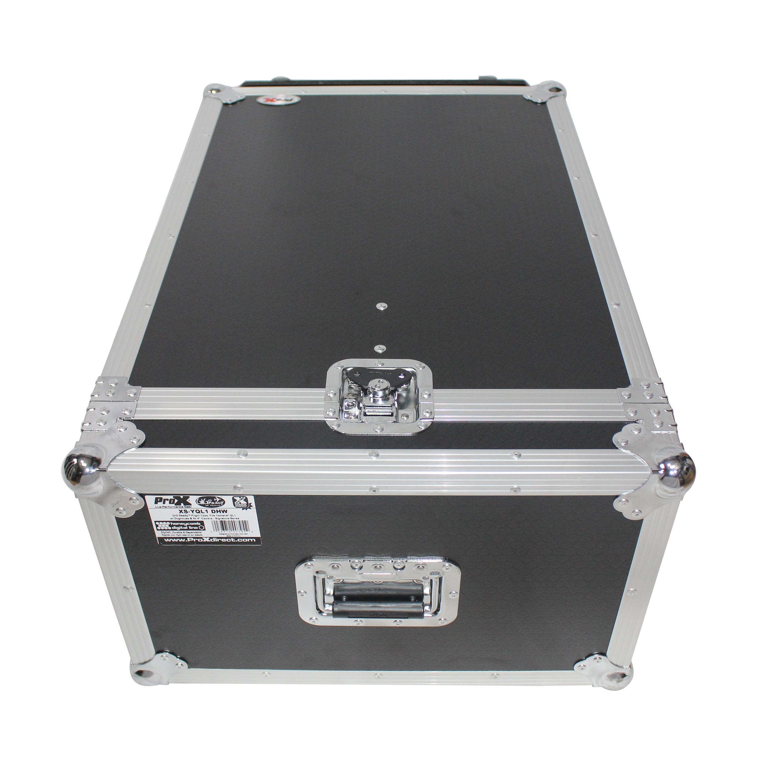 ProX ATA Digital Audio Mixer Flight Case for Yamaha QL1 Mixer CaseConsole with Doghouse compartment and Caster wheels