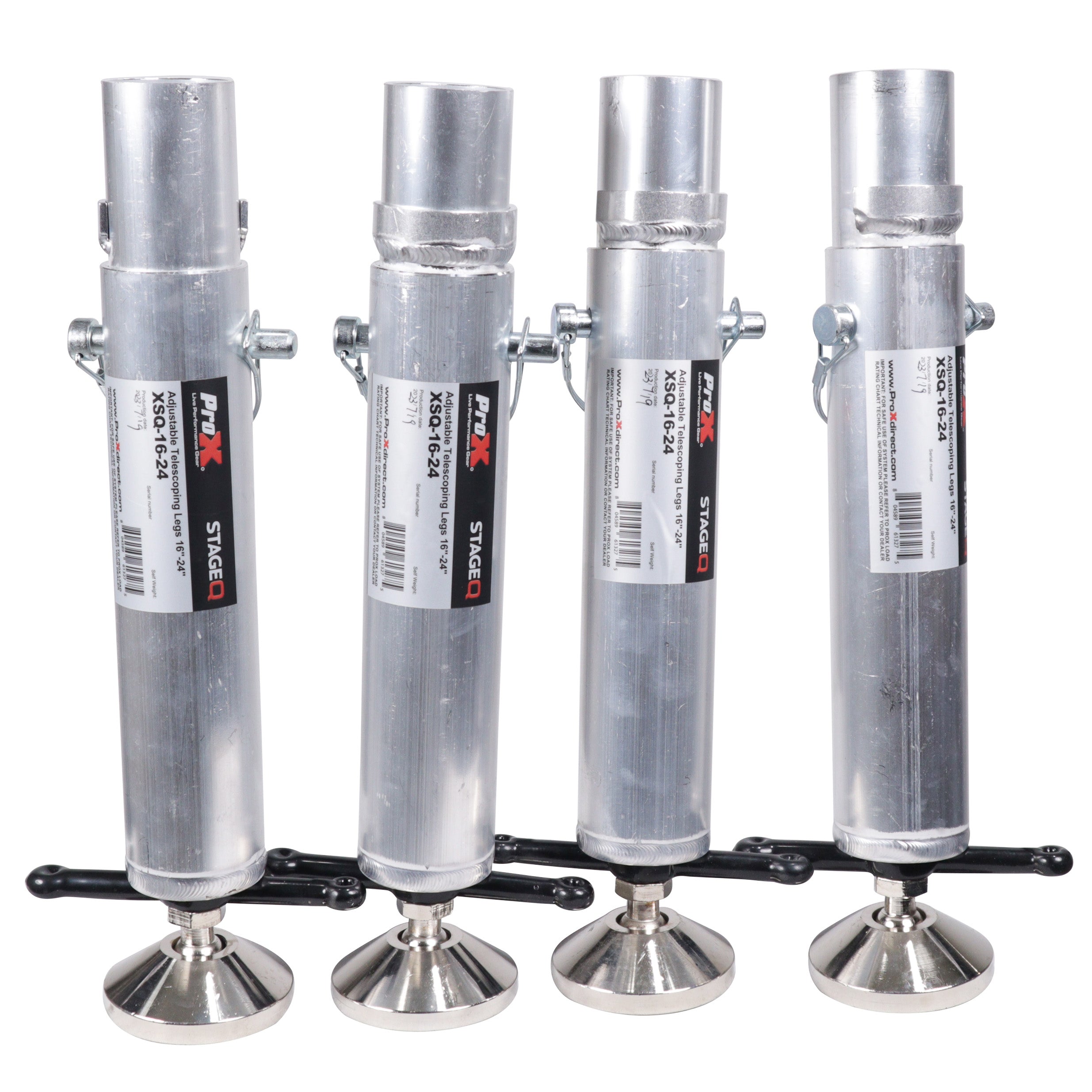 ProX Set of (4)Telescoping Stage Legs with Ball Joint Adjusts from 16 to 24 inches compatible with ProX StageQ™ Platforms