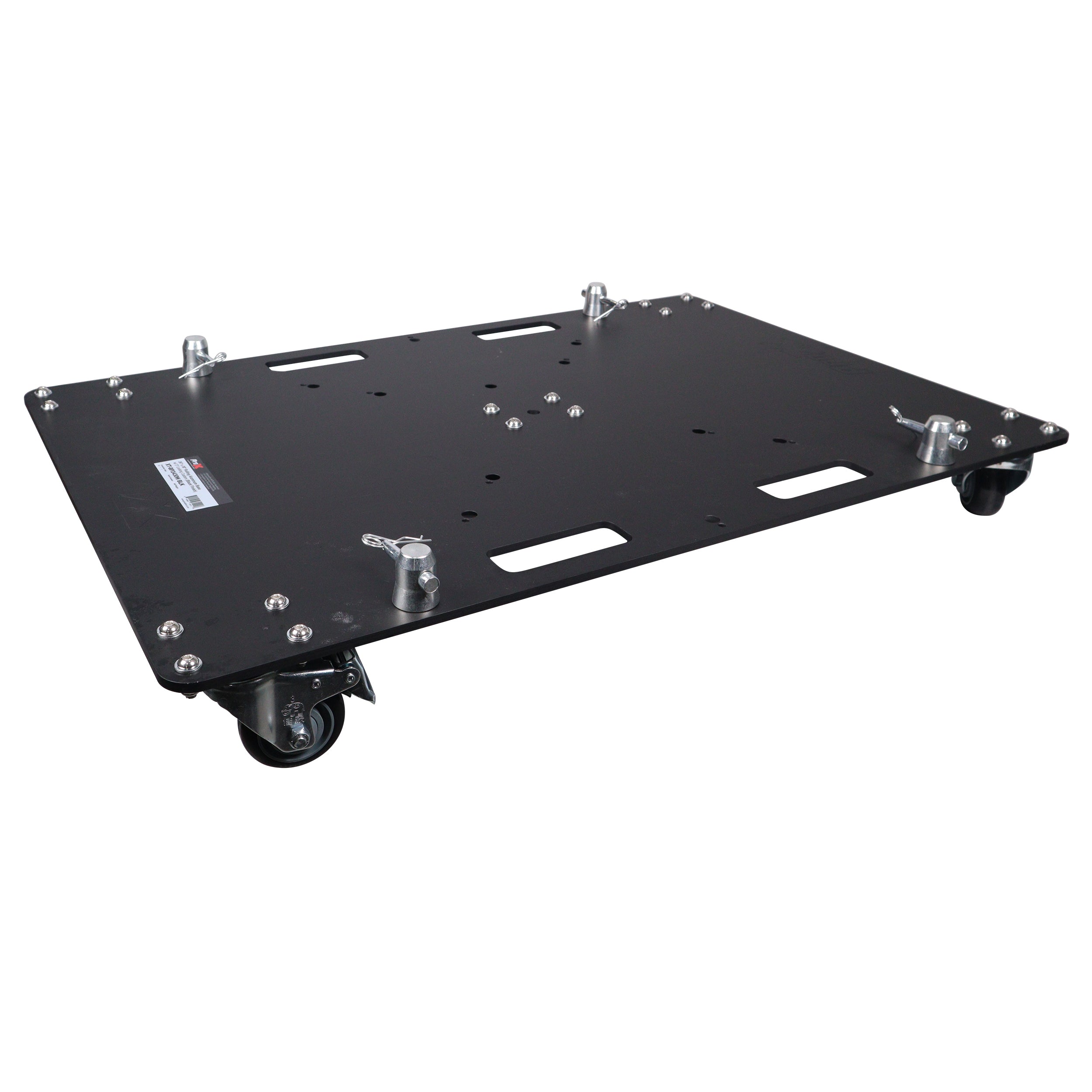 ProX 24 x 30 inch Rolling Base Plate for Rapid Grid Modular Truss System with locking casters - Black Finish