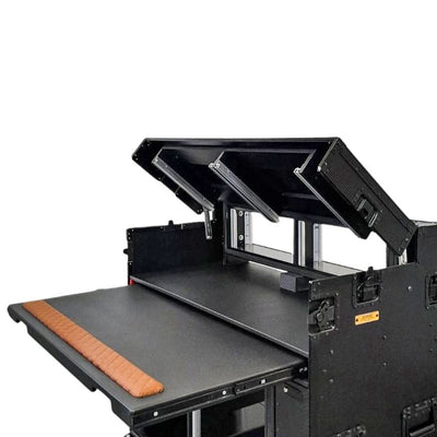 ProX Mobile AV Broadcasting Streaming Recording Studio Workstation Case with 2x 4U Top 2x 12U Bottom Black Finish