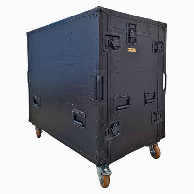 ProX Mobile AV Broadcasting Streaming Recording Studio Workstation Case with 2x 4U Top 2x 12U Bottom Black Finish