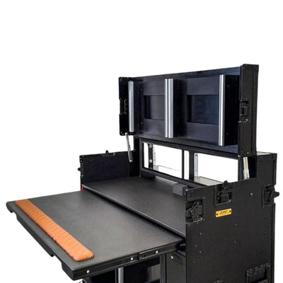 ProX Mobile AV Broadcasting Streaming Recording Studio Workstation Case with 2x 4U Top 2x 12U Bottom Black Finish