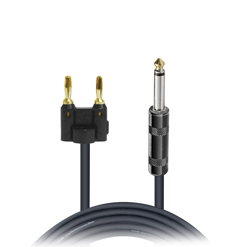 ProX 25 Ft.1/4" TS-M to Banana High Performance Speaker Cable 12-AWG