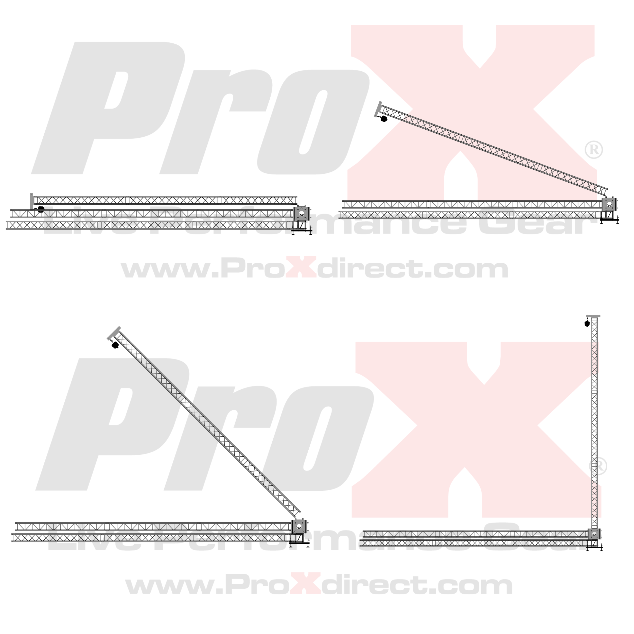 ProX LED Screen Display Panel Video Fly Wall Truss Ground Support System 30'W x 30'H TriGrip