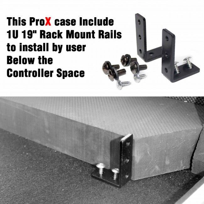 ProX ATA Flight Case For Denon PRIME 4 DJ Controller with 1U Rack Space and Wheels