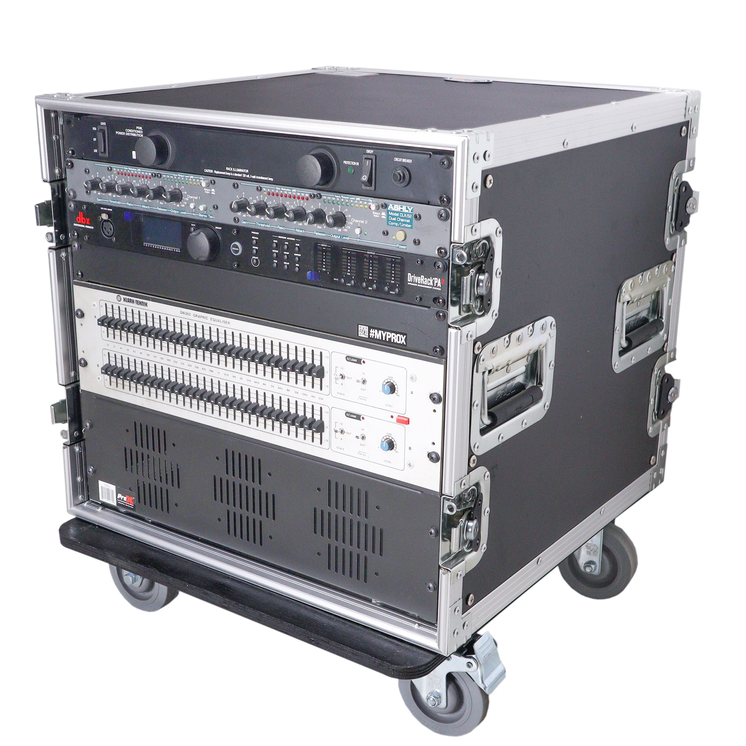 ProX 10U Rack Space ATA Style Flight Case 19 Inch Depth with 4" Casters