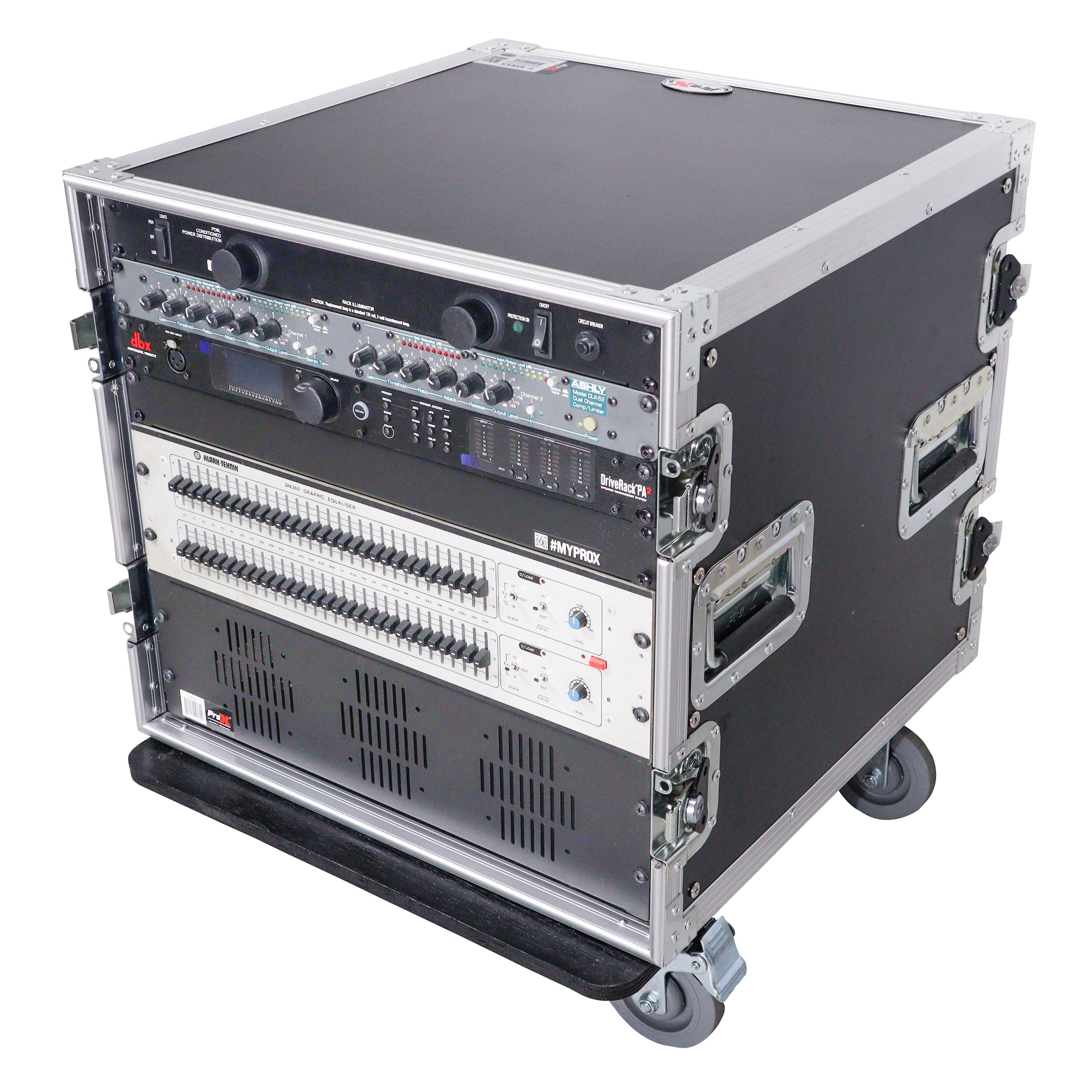 ProX 10U Rack Space ATA Style Flight Case 19 Inch Depth with 4" Casters