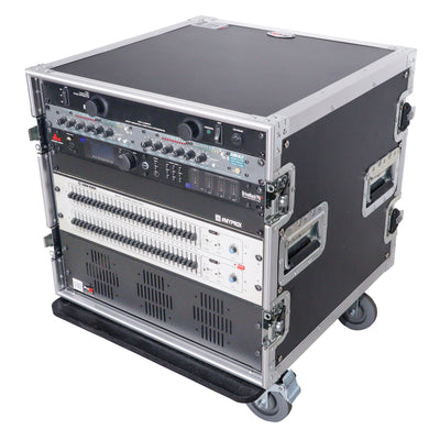 ProX 10U Rack Space ATA Style Flight Case 19 Inch Depth with 4" Casters
