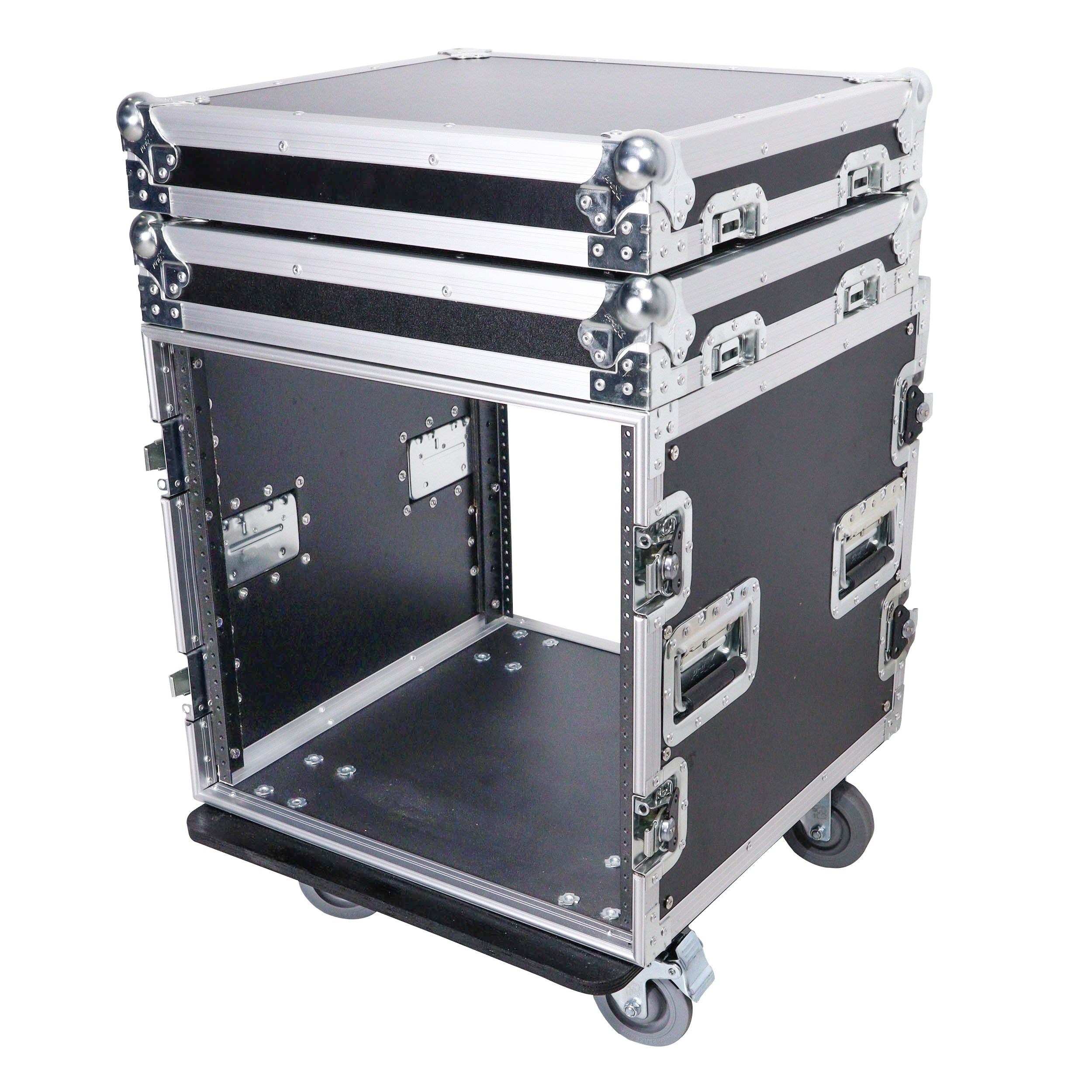 ProX 10U Rack Space ATA Style Flight Case 19 Inch Depth with 4" Casters