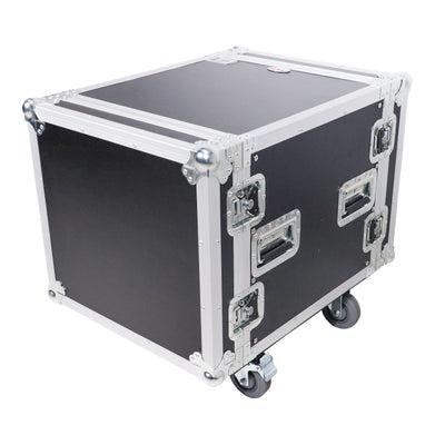 ProX 10U Rack Space ATA Style Flight Case 19 Inch Depth with 4" Casters