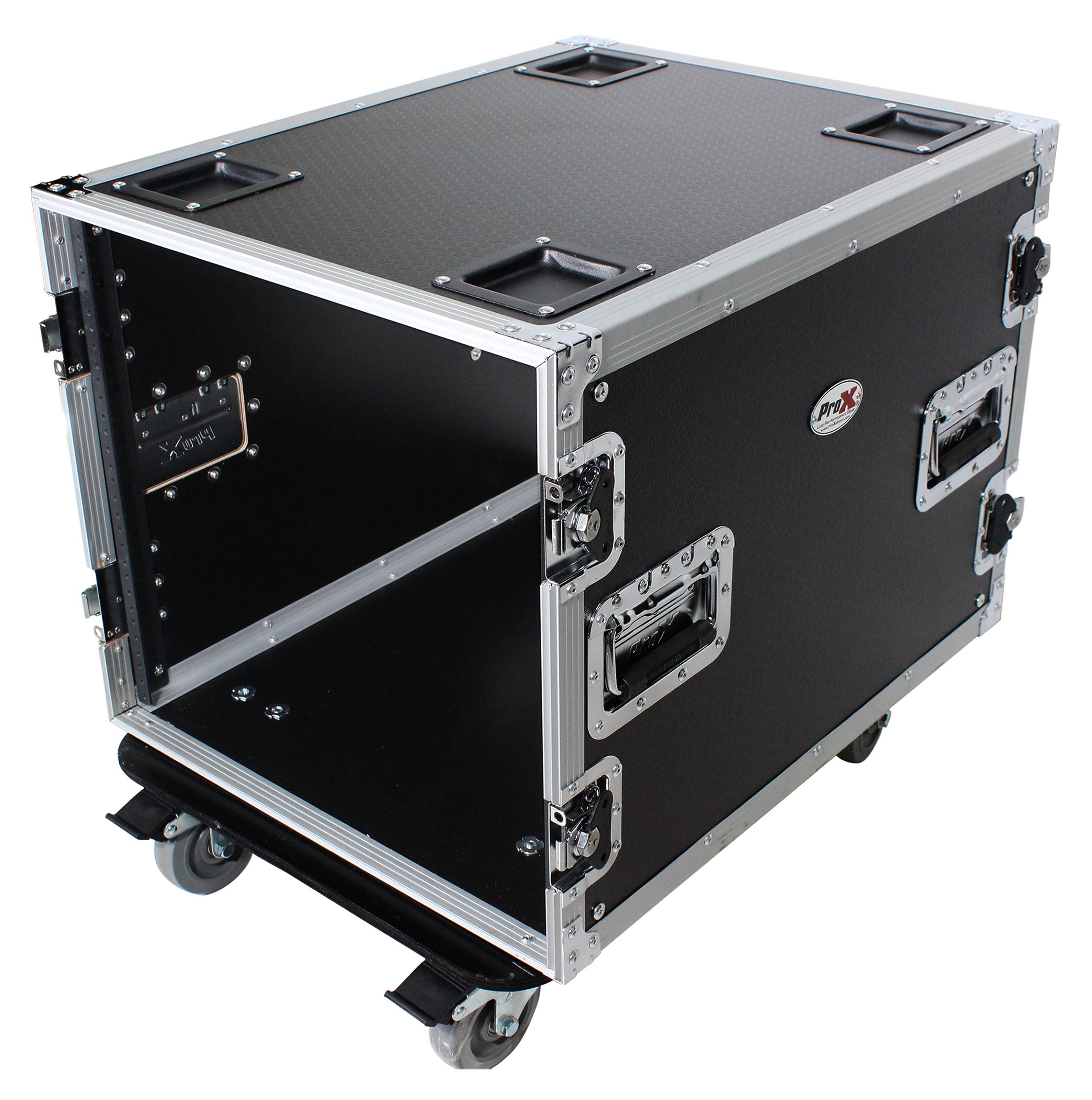 ProX 10U Space Rack Mount Flight Case 24 Inch Depth W-Casters