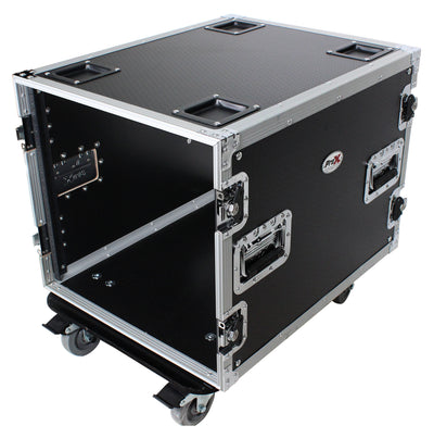 ProX 10U Space Rack Mount Flight Case 24 Inch Depth W-Casters