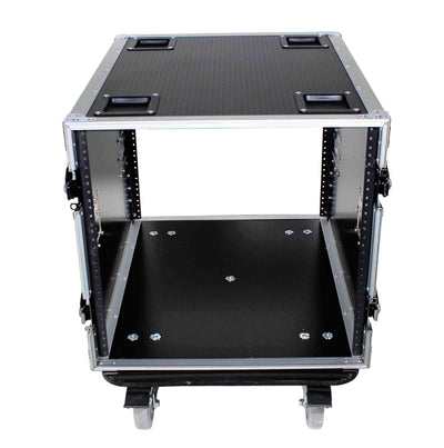 ProX 10U Space Rack Mount Flight Case 24 Inch Depth W-Casters