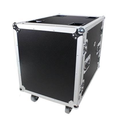 ProX 12U Space Amp Rack Mount ATA Flight Case 24 Inch Depth W-Casters