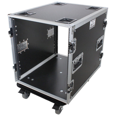 ProX 12U Space Amp Rack Mount ATA Flight Case 24 Inch Depth W-Casters