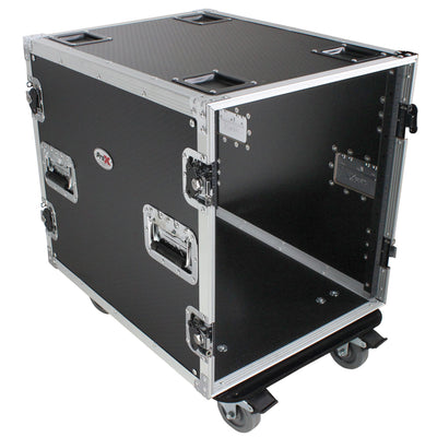 ProX 12U Space Amp Rack Mount ATA Flight Case 24 Inch Depth W-Casters