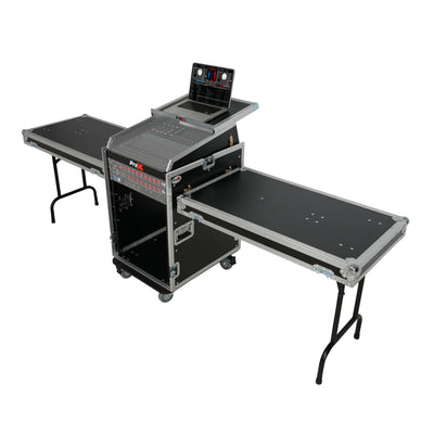 ProX Universal 19 Rack-mount Mixer with 13U Top and 16U Front with 2 Side Work Tables