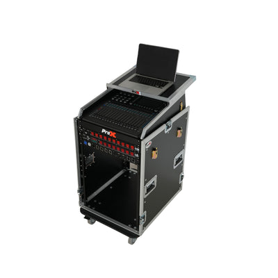 ProX Universal 19 Rack-mount Mixer with 13U Top and 16U Front with 2 Side Work Tables