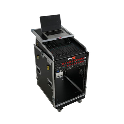 ProX Universal 19 Rack-mount Mixer with 13U Top and 16U Front with 2 Side Work Tables