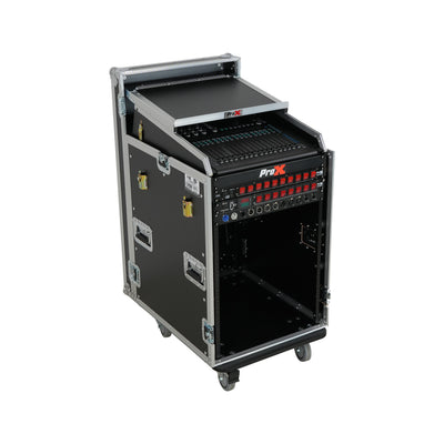 ProX Universal 19 Rack-mount Mixer with 13U Top and 16U Front with 2 Side Work Tables