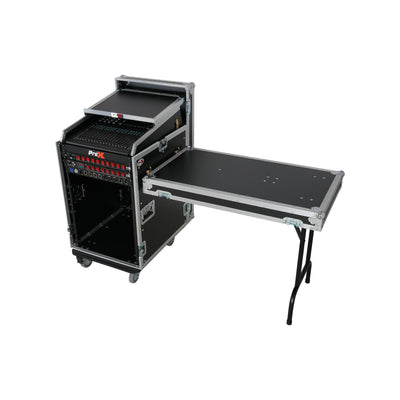 ProX Universal 19 Rack-mount Mixer with 13U Top and 16U Front with 2 Side Work Tables