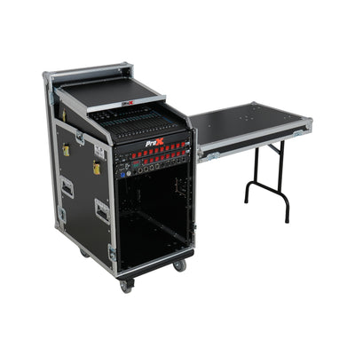 ProX Universal 19 Rack-mount Mixer with 13U Top and 16U Front with 2 Side Work Tables