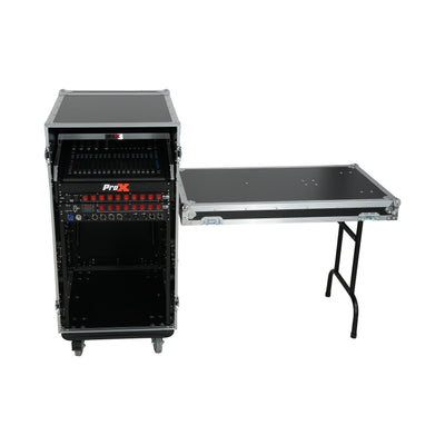 ProX Universal 19 Rack-mount Mixer with 13U Top and 16U Front with 2 Side Work Tables