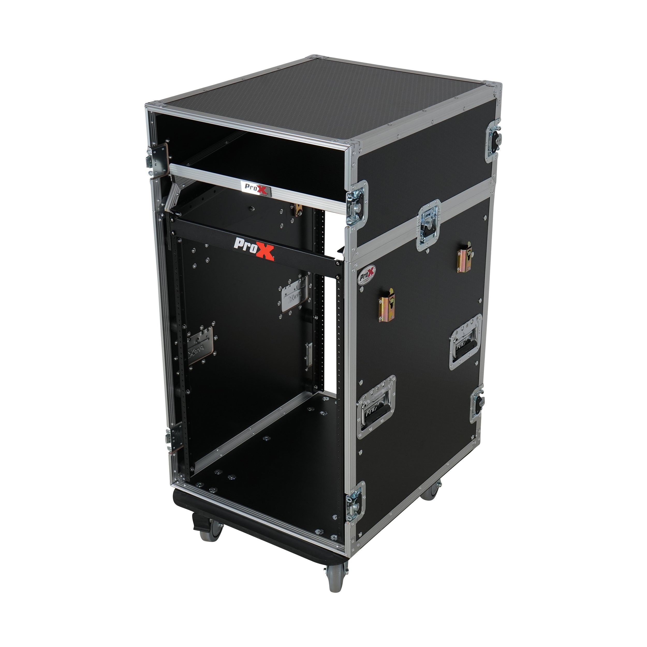 ProX Universal 19 Rack-mount Mixer with 13U Top and 16U Front with 2 Side Work Tables