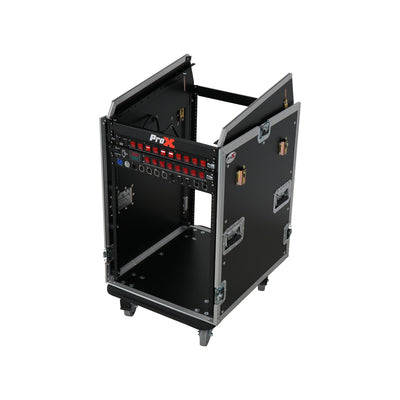 ProX Universal 19 Rack-mount Mixer with 13U Top and 16U Front with 2 Side Work Tables