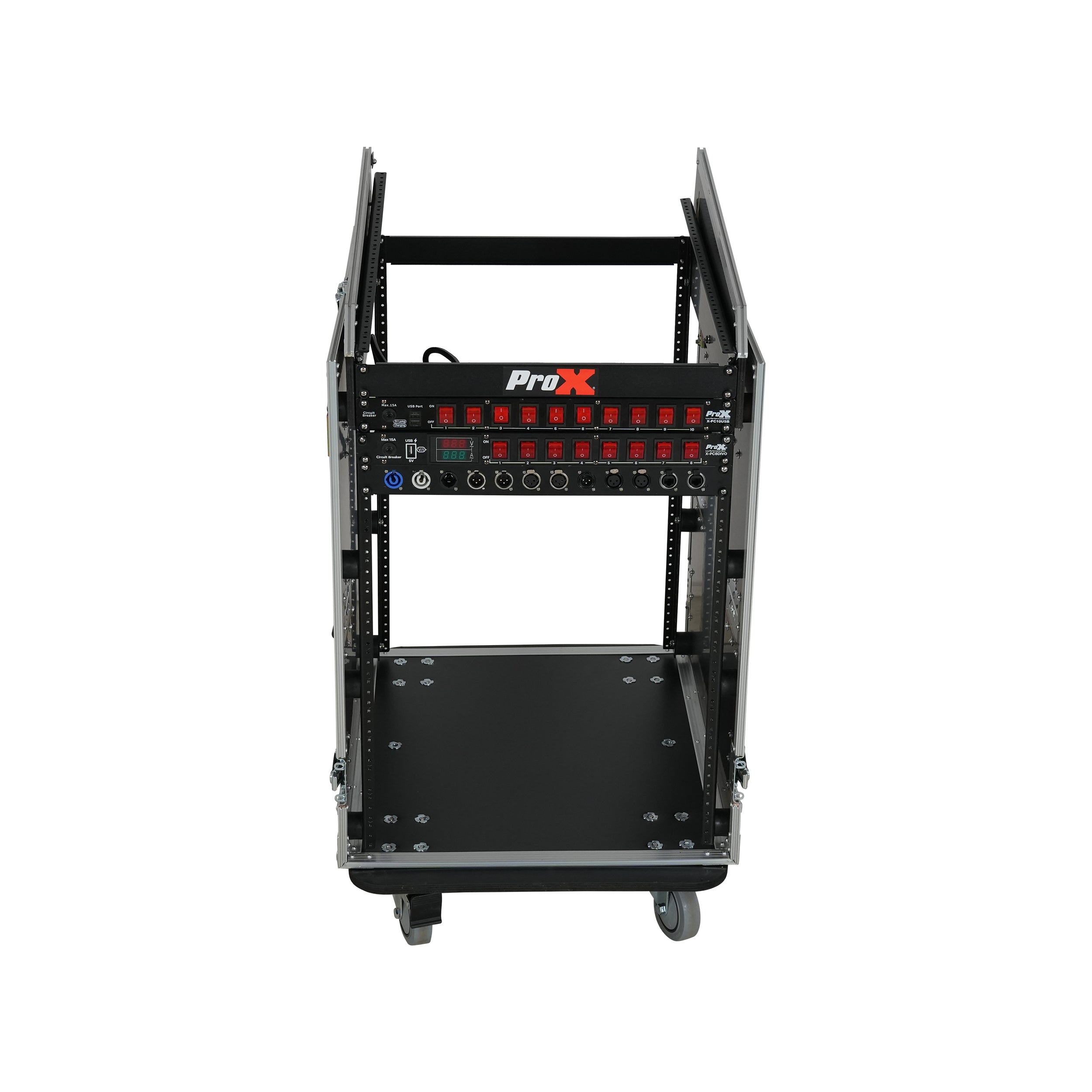 ProX Universal 19 Rack-mount Mixer with 13U Top and 16U Front with 2 Side Work Tables