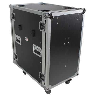 ProX 18U Space Amp Rack Mount ATA Flight Case 24 Inch Depth W-Casters