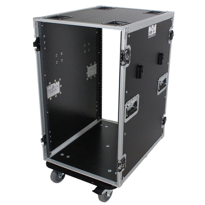 ProX 18U Space Amp Rack Mount ATA Flight Case 24 Inch Depth W-Casters