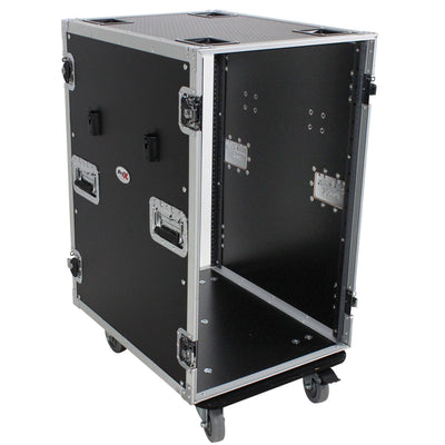 ProX 18U Space Amp Rack Mount ATA Flight Case 24 Inch Depth W-Casters