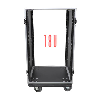 ProX 18U Space Amp Rack Mount ATA Flight Case 19 Inch Depth W-Casters