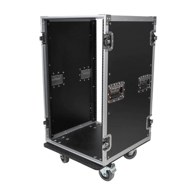 ProX 18U Space Amp Rack Mount ATA Flight Case 19 Inch Depth W-Casters