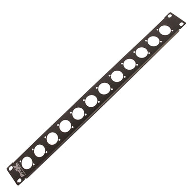 ProX ProX 1U Rack Panel Punched for 12 XLR, Speaker twist connector or Power Connection compatible Connectors