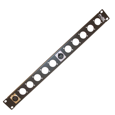 ProX ProX 1U Rack Panel Punched for 12 XLR, Speaker twist connector or Power Connection compatible Connectors