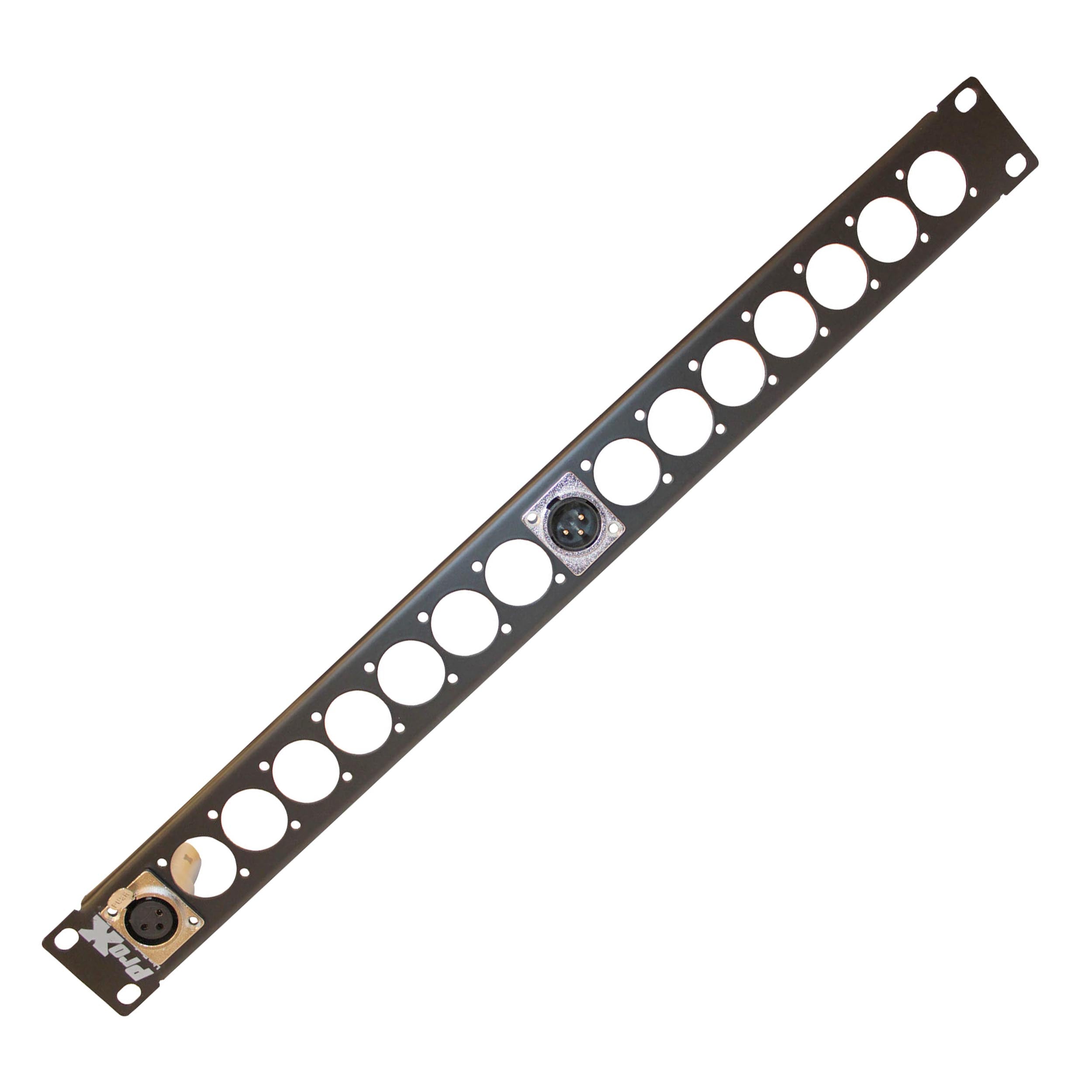 ProX ProX 1U Rack Panel Punched for 16 XLR, Speaker twist connector or Power Connection compatible Connectors