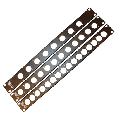 ProX ProX 1U Rack Panel Punched for 16 XLR, Speaker twist connector or Power Connection compatible Connectors