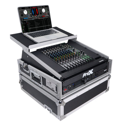 ProX 2U Rack Front and 10U Top Mixer Mobile DJ Combo ATA Flight Style Case