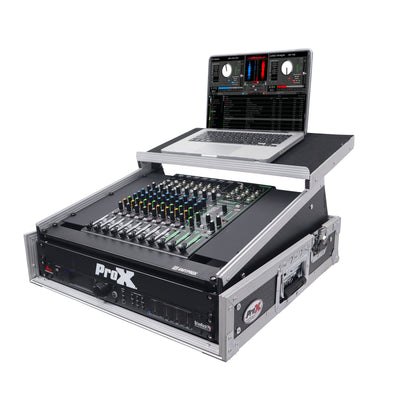ProX 2U Rack Front and 10U Top Mixer Mobile DJ Combo ATA Flight Style Case